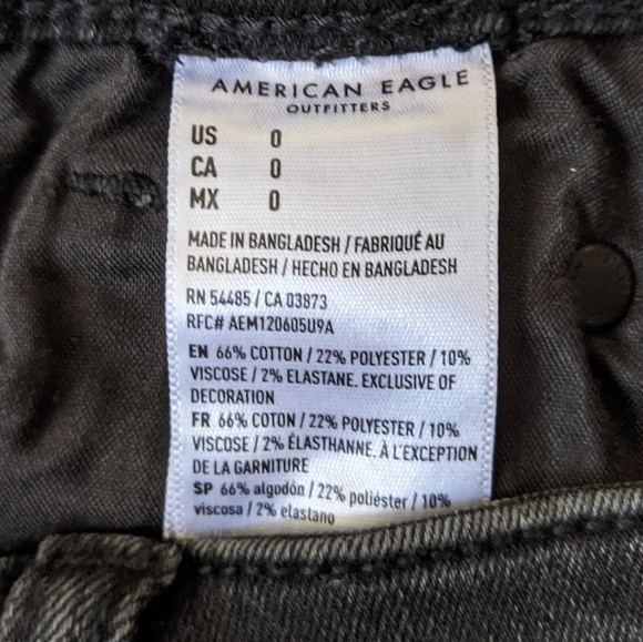 American Eagle Hi-Rise Shortie Denim Shorts in Black Wash, 0 NWT - Picture 5 of 5